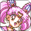 Chibiusa is on prozack.  She makes this face no matter what happens XD.  People get kidnapped and killed, STILL MAKES THIS FACE.